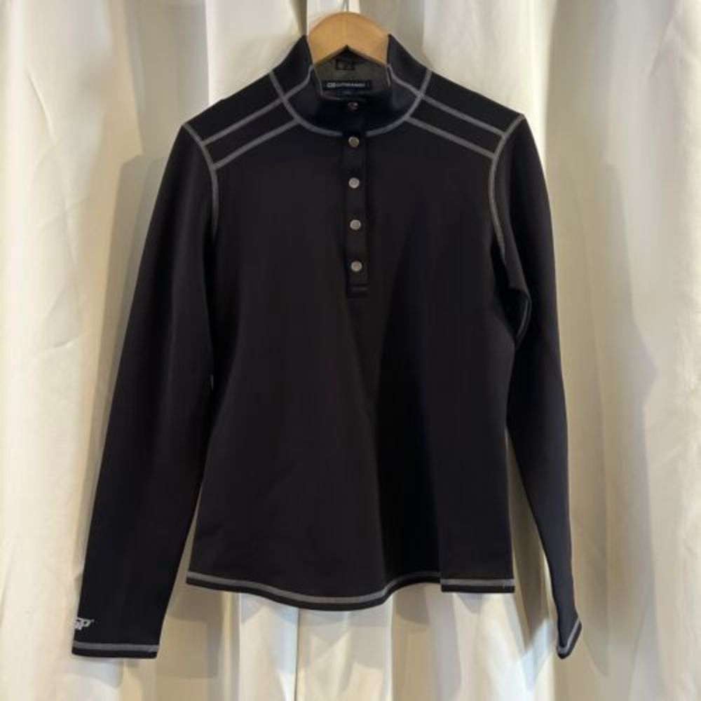 Cutter & Buck Women's 50+ UPF Stretch Evergreen 1/4 Snap‎ Placket Pullover Large